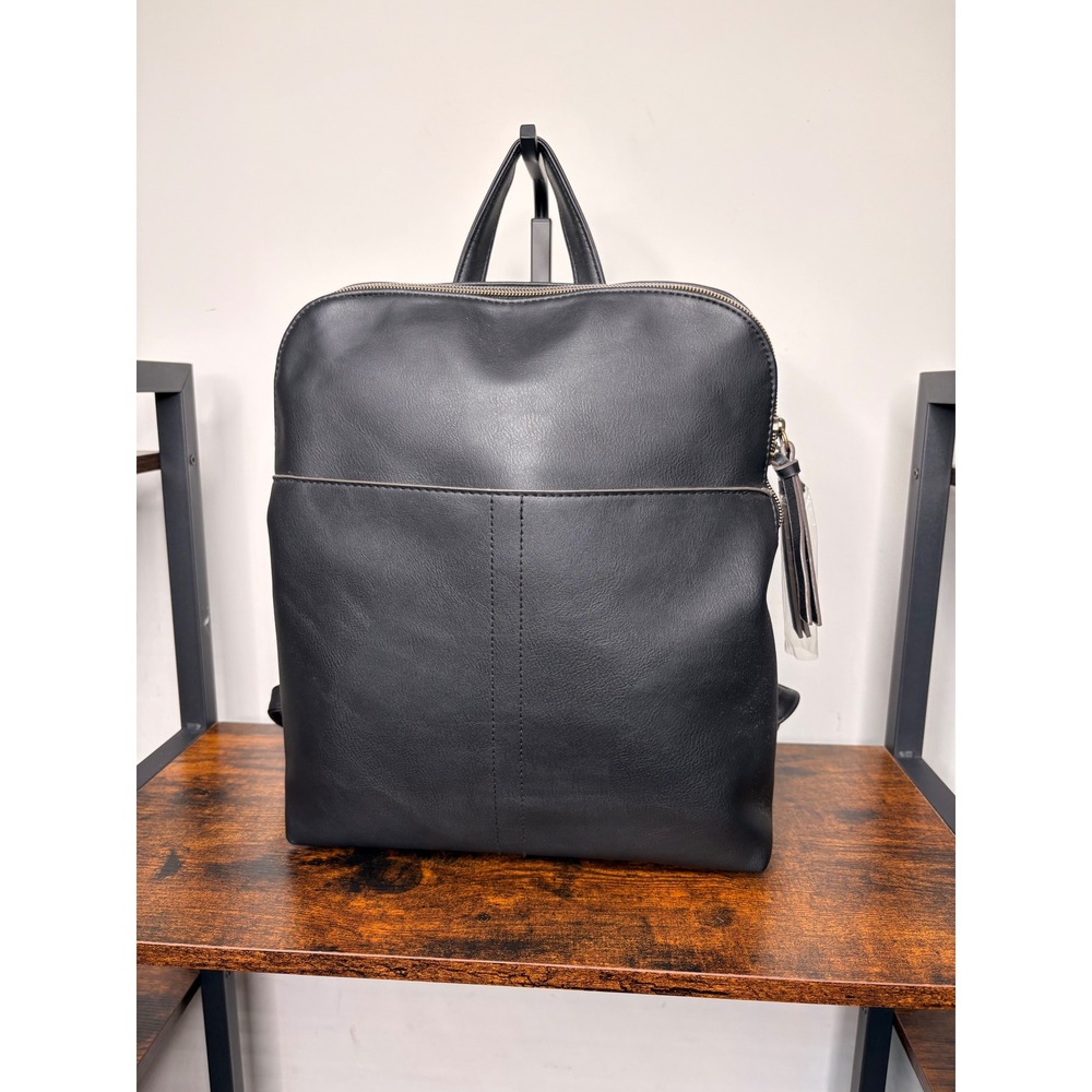 Office Depot Shelly Top-Zip Backpack Front Pocket Faux Leather Purse Handbag NWT